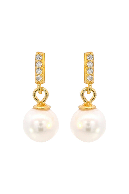 ADAGIO EFFORTLESS GLOW BAR DANGLE PEARL EARRINGS GOLD