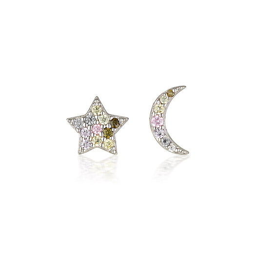 SUMMER SORBET NEAPOLITAN NIGHTS MULTI COLOURED EARRINGS SILVER