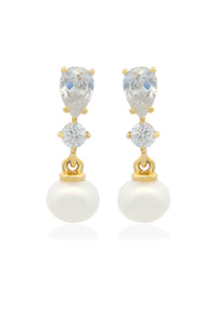 CHIC NOEL FRESHWATER PEARL PYRMONT EARRINGS GOLD