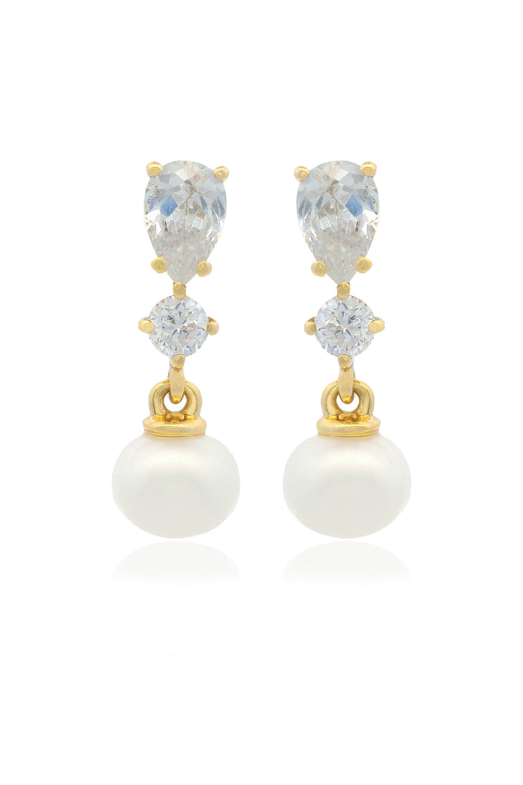 CHIC NOEL FRESHWATER PEARL PYRMONT EARRINGS GOLD