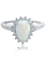 Load image into Gallery viewer, OPAL GLOW ROZELLE WHITE CREATED OPAL RING SILVER