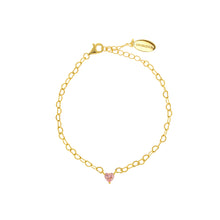 Load image into Gallery viewer, SWEETHEART HEART CHAIN BRACELET PINK GOLD