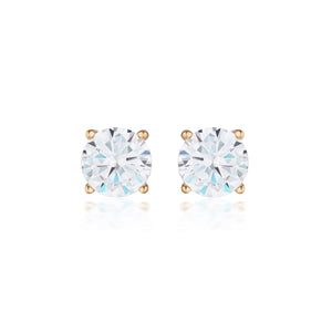 GEORGINI GOLD MOISSANITE STUDS 2TCW IN 9CT ROSE GOLD