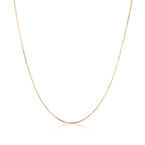 GEORGINI GOLD ROSE GOLD 0.5MM BOX CHAIN 42+3CM EXTENSION IN 9CT