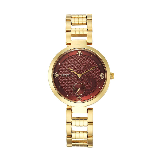 Titan Tet Red Dial Analogue Stainless steel Strap Watch for Men