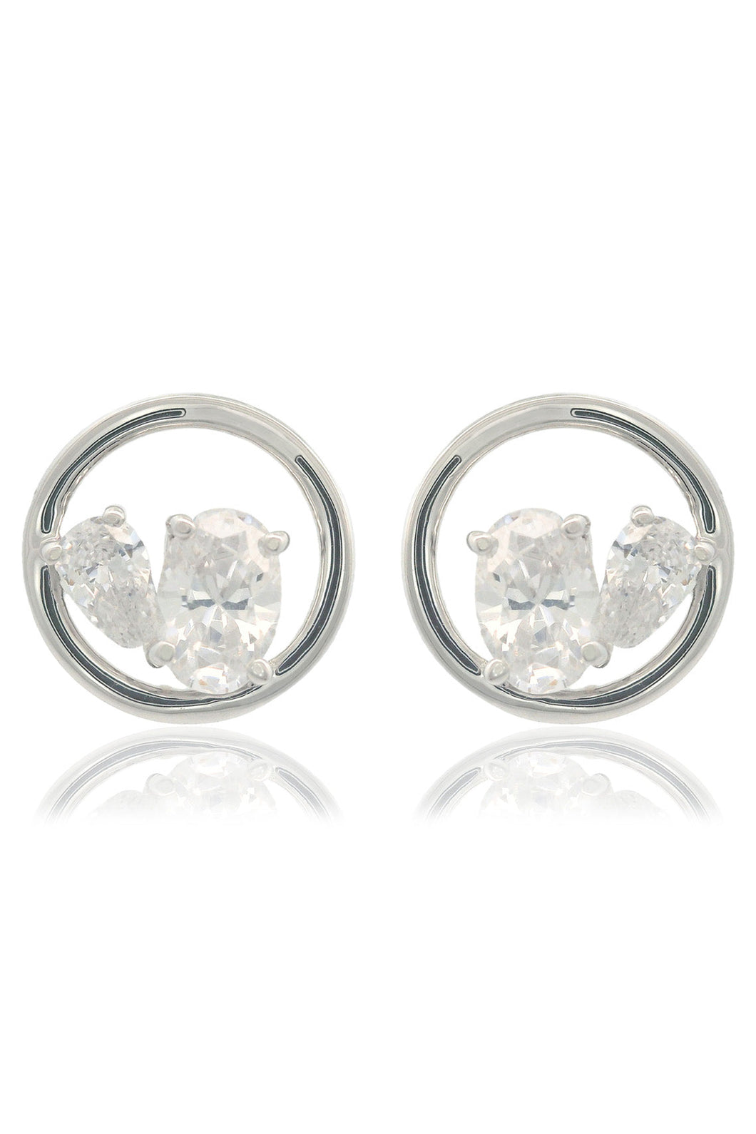 CHIC NOEL TOI ET MOI CIRCLE EARRINGS SILVER