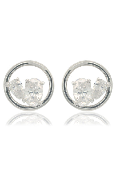 CHIC NOEL TOI ET MOI CIRCLE EARRINGS SILVER