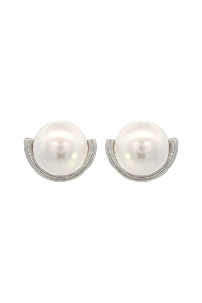 ADAGIO CRESCENT NINE-2-FIVE PEARL CRESCENT EARRINGS SILVER