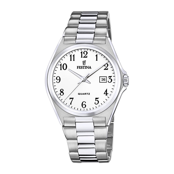 Festina  Classic 40mm Silver White Stainless Steel  Watch