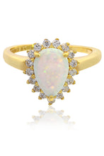 Load image into Gallery viewer, OPAL GLOW ROZELLE WHITE CREATED OPAL RING GOLD