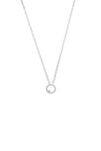 Load image into Gallery viewer, OPAL GLOW BLUE CREATED OPAL CIRCLE PENDANT SILVER