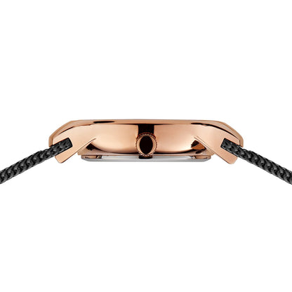 Bering Classic 26mm Rose Gold Black Milanese Strap Watch