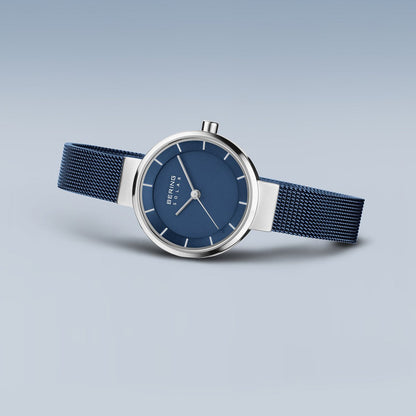 Bering Solar 27mm Blue Milanese Strap Watch