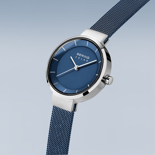 Bering Solar 27mm Blue Milanese Strap Watch