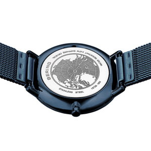 Bering Ultra Slim 29mm Blue Milanese Strap Watch