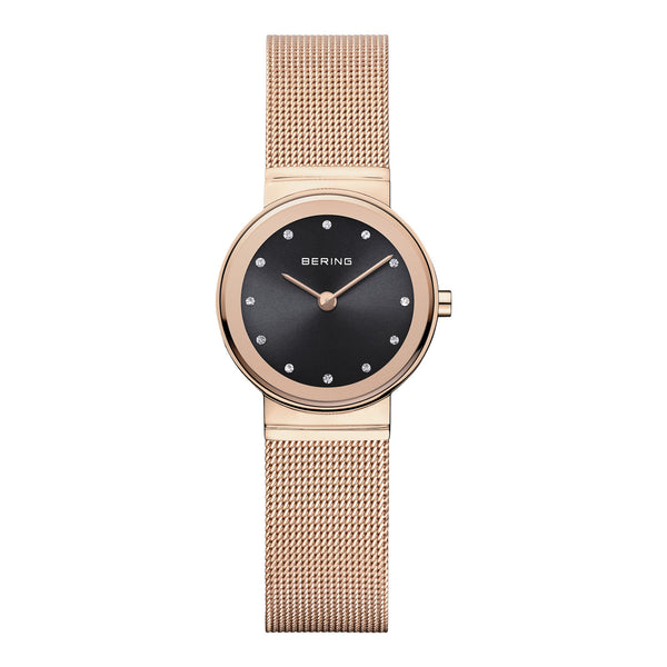 Bering Classic 26mm Rose Gold Milanese Strap Watch