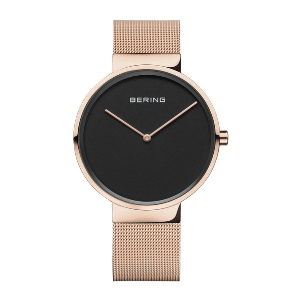 Bering Classic 39mm Rose Gold Milanese Strap Watch