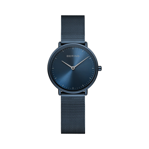 Bering Ultra Slim 29mm Blue Milanese Strap Watch