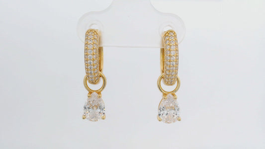 GEORGINI WISTERIA DUO PEAR EARRINGS GOLD