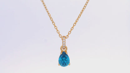 GEORGINI WISTERIA PENDANT BLUE TOPAZ CZ GOLD