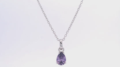 GEORGINI WISTERIA PENDANT AMETHYST CZ SILVER