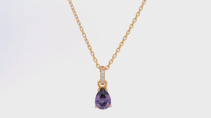 GEORGINI WISTERIA PENDANT AMETHYST CZ GOLD