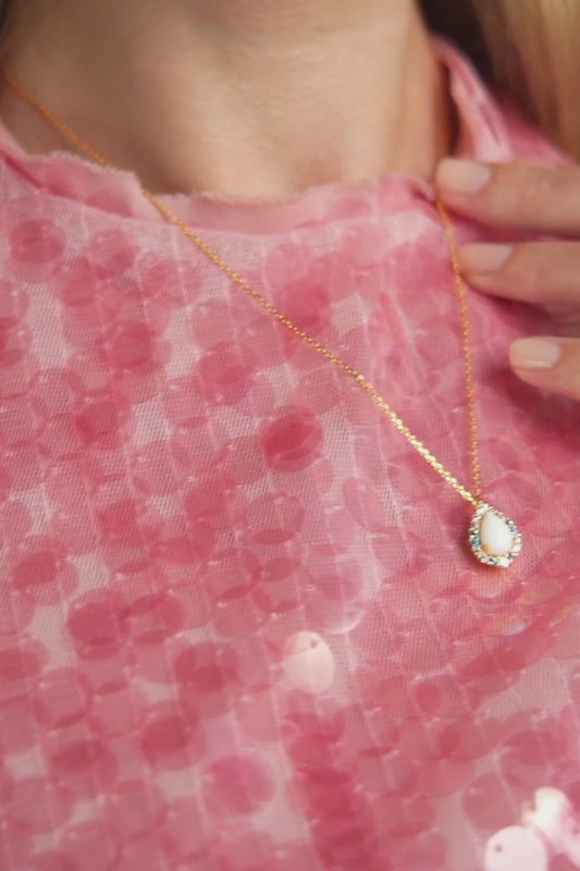 GEORGINI WISTERIA CREATED OPAL FLORIBUNDA PENDANT GOLD