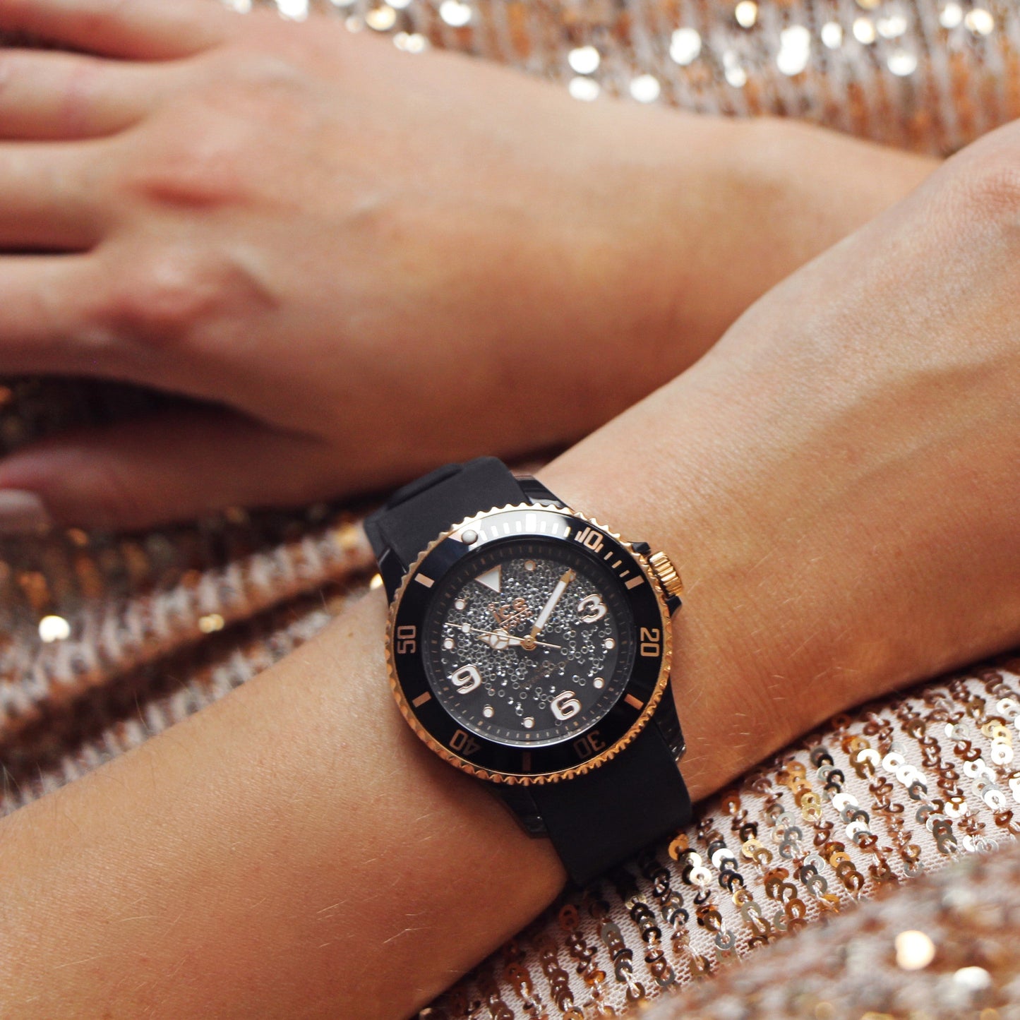 ICE crystal - Black rose-gold - Smooth