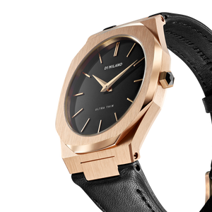 D1 Milano Ultra Slim 40mm Rose Gold Leather Watch