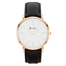 Load image into Gallery viewer, Rose &amp; Coy Pinnacle Ultra Slim 40mm Rose Gold | Black Leather Watch