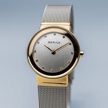 Load image into Gallery viewer, Bering Classic Polished Gold Silver Mesh Watch