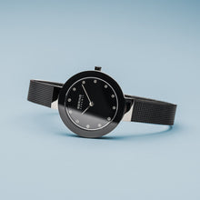 Load image into Gallery viewer, Bering Ceramic Polished Silver Slim Black Watch