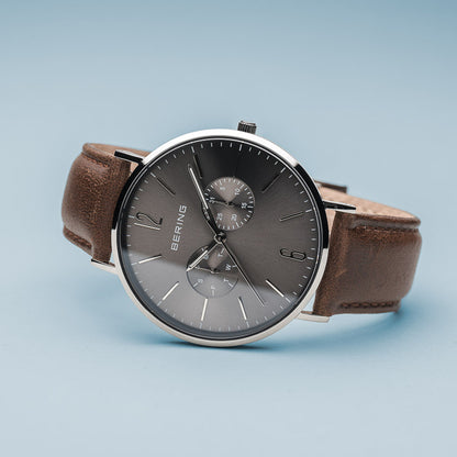 Bering Classic Polished Silver Combo Watch