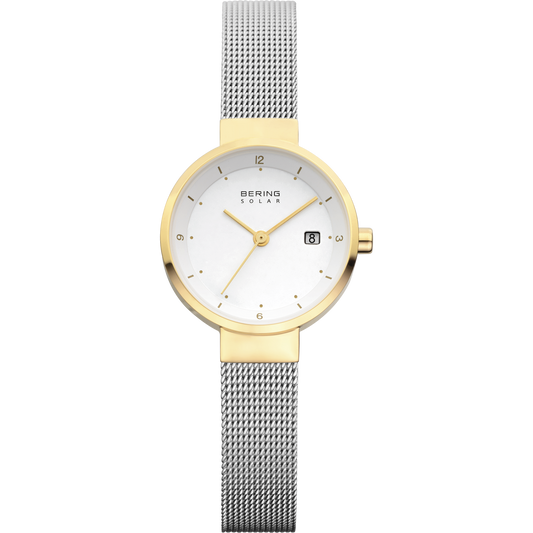Bering Ladies Slim Solar White Watch