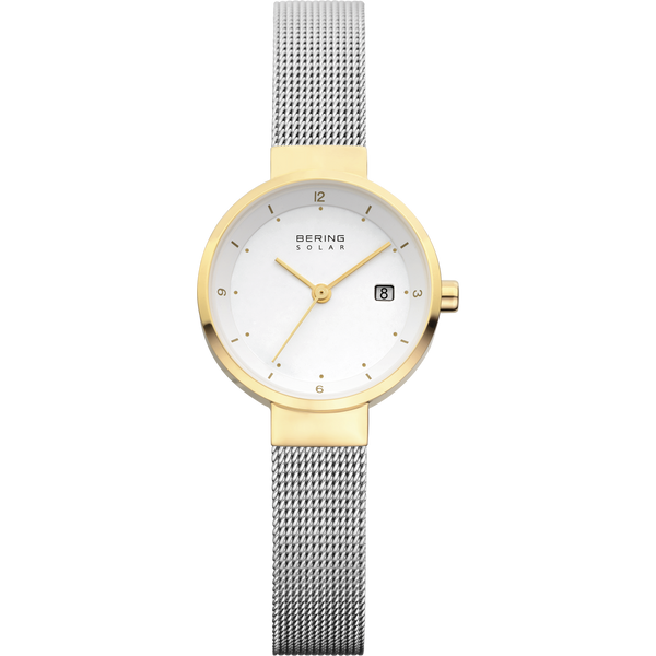 Bering Ladies Slim Solar White Watch