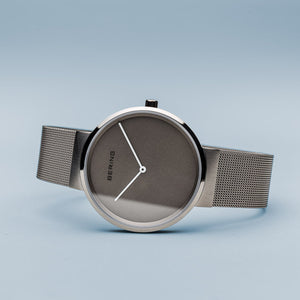 Bering Classic  Brushed Silver 39mm Grey Mesh Watch