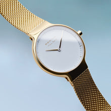 Load image into Gallery viewer, Bering Max René Polished Gold Mesh Watch