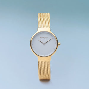 Bering Max René Polished Gold Mesh Watch