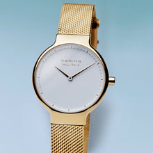 Load image into Gallery viewer, Bering Max René Polished Gold Mesh Watch