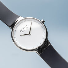 Load image into Gallery viewer, Bering Max René Polished Silver Silicone Watch