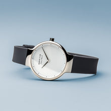 Load image into Gallery viewer, Bering Max René Polished Silver Silicone Watch