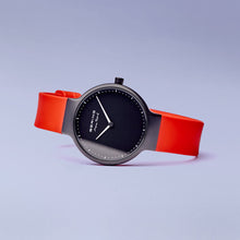 Load image into Gallery viewer, Bering Max René Matt Black Red Silicone Watch