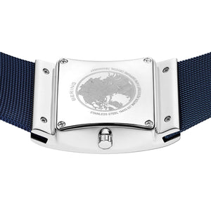 Bering Men's Slim Solar Rectangular Blue Watch