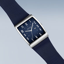 Load image into Gallery viewer, Bering Men&#39;s Slim Solar Rectangular Blue Watch