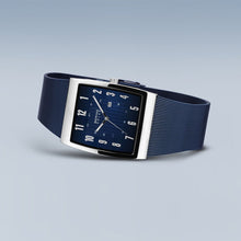 Load image into Gallery viewer, Bering Men&#39;s Slim Solar Rectangular Blue Watch