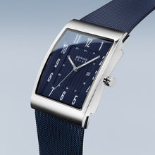 Load image into Gallery viewer, Bering Men&#39;s Slim Solar Rectangular Blue Watch