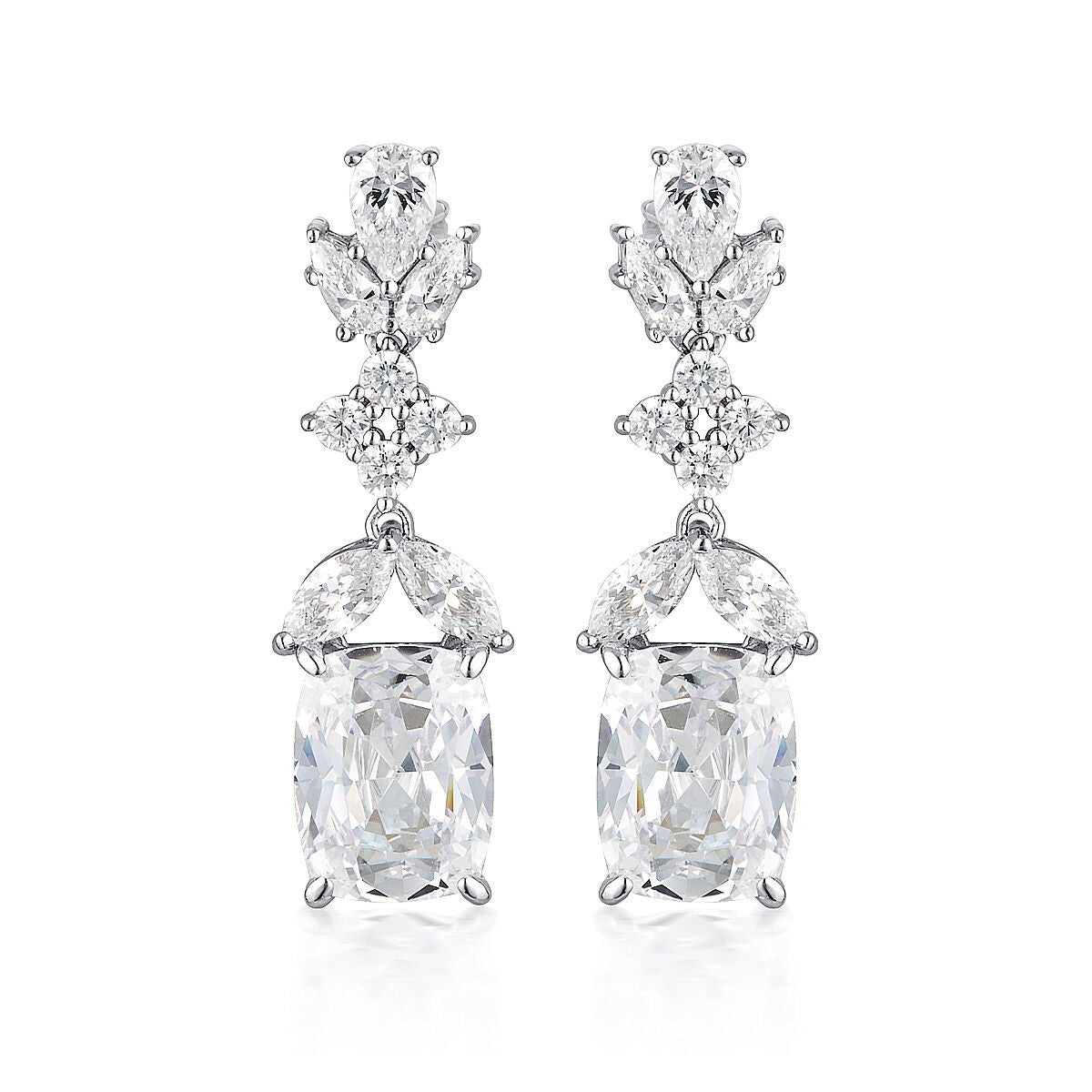 WHITE CZ RHODIUM 3MILS EARRING