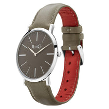 Load image into Gallery viewer, Rose &amp; Coy Pinnacle Ultra Slim 40mm Silver | Sage Dial | Sage Leather Strap Watch