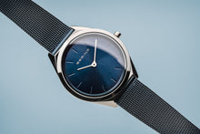 Load image into Gallery viewer, Bering Ultra Slim Blue Mesh Watch