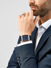 Load image into Gallery viewer, Bering Men&#39;s Slim Solar Rectangular Blue Watch